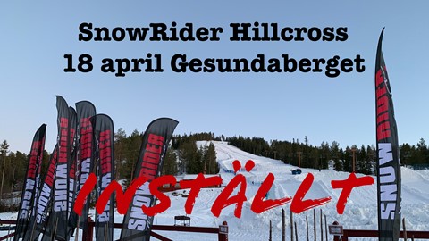 SnowRider Hillcross 18 april Inställt pga Coronavirus