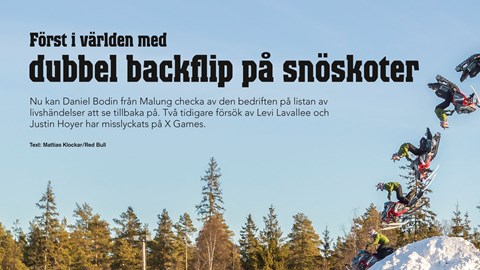 Först i världen med dubbel backflip på snöskoter