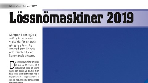 Lössnömaskiner 2019