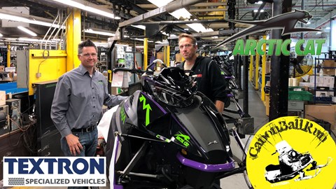 SnowRider TV Ep. 35, Säsong 2 - Canonball Run på G, Arctic Cat fabriken