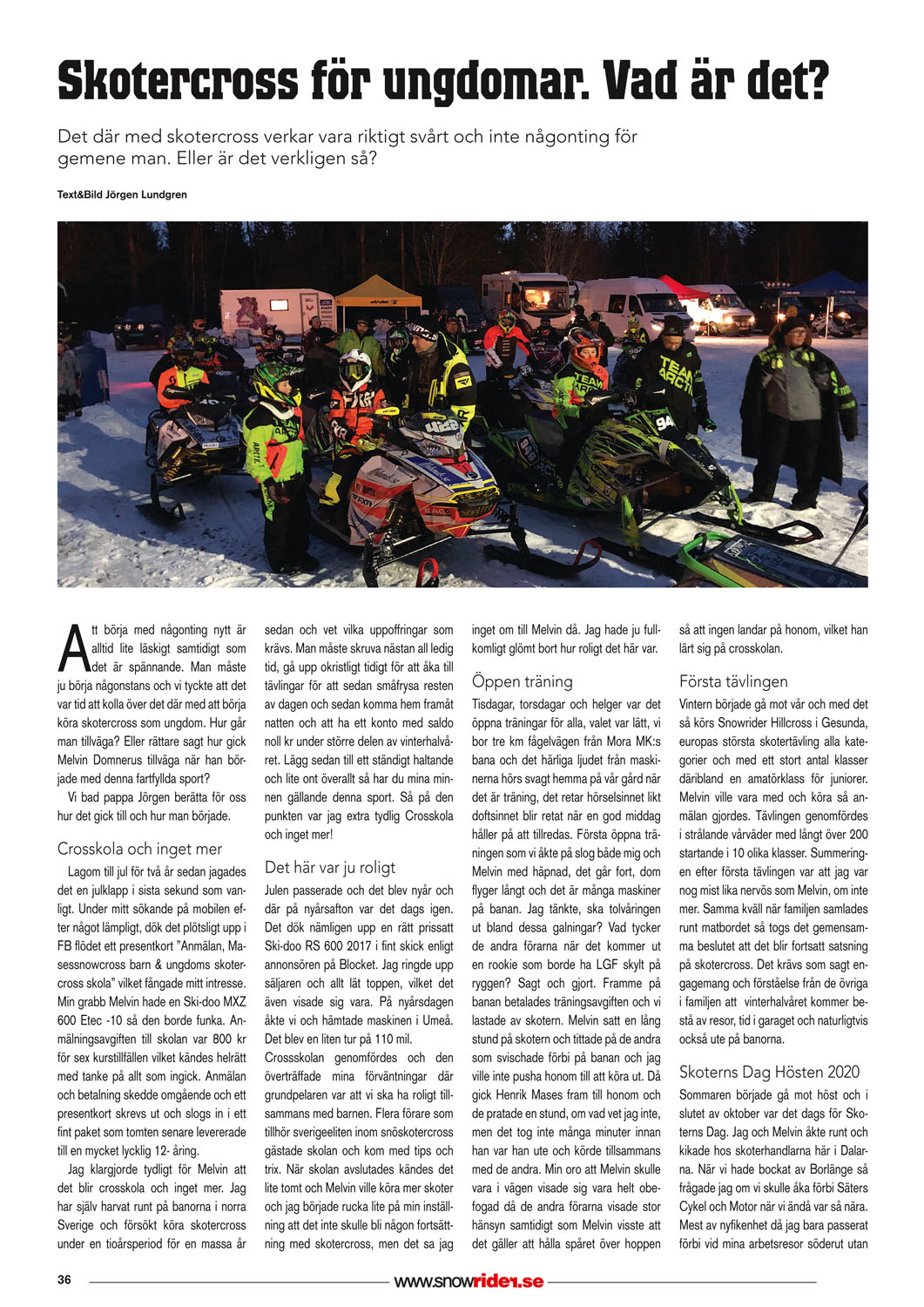 Skotercross för ungdomar. Vad är det?