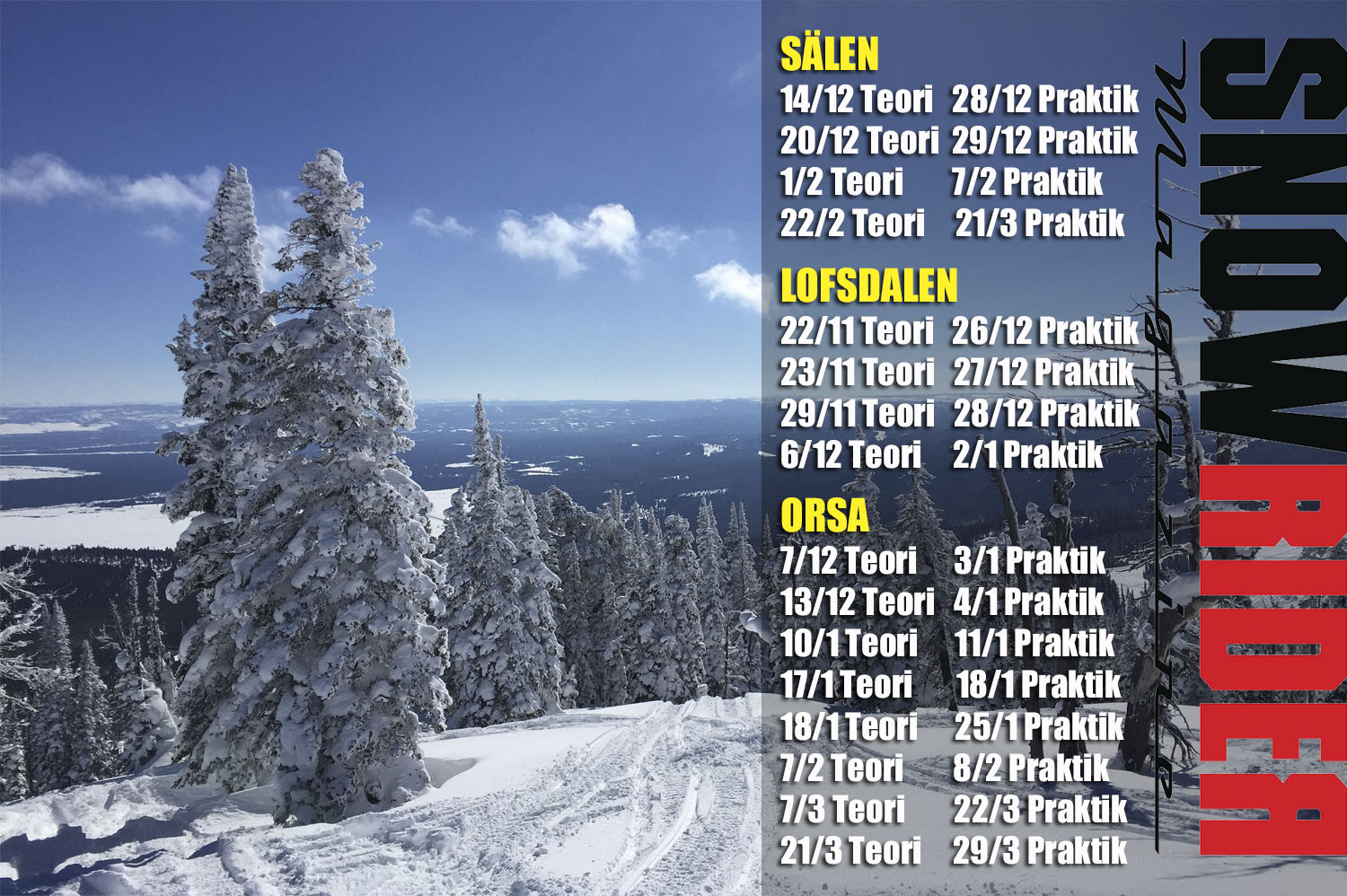 Boka utbildning till förarbevis för snöskoter i Sälen, Lofsdalen & Mora/Orsa med SnowRider