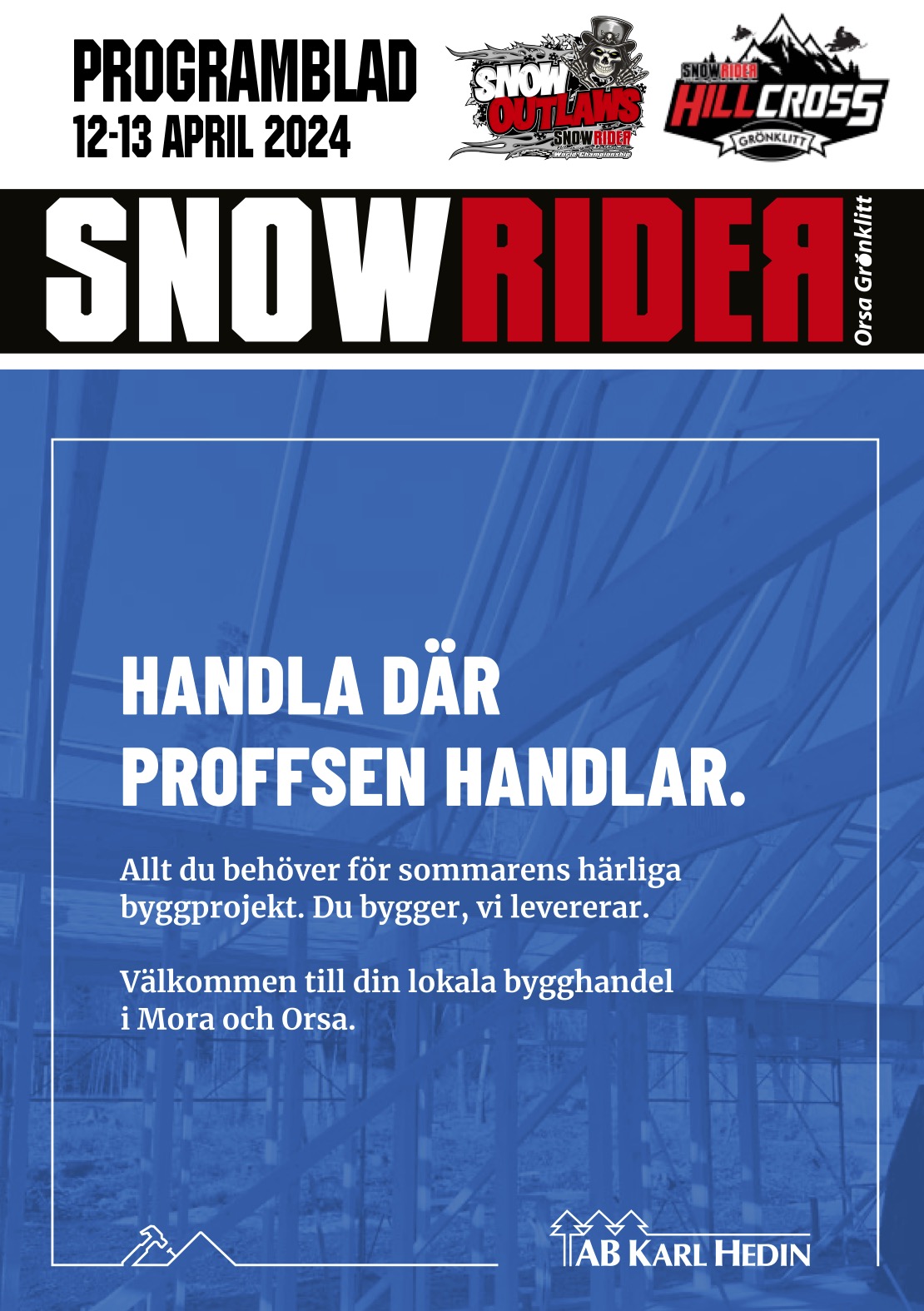 Programblad Snow Outlaws & SnowRider Hillcross