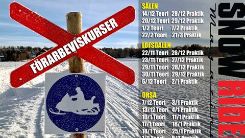 Förarbevis för snöskoter i SÄLEN, LOFSDALEN & MORA/ORSA